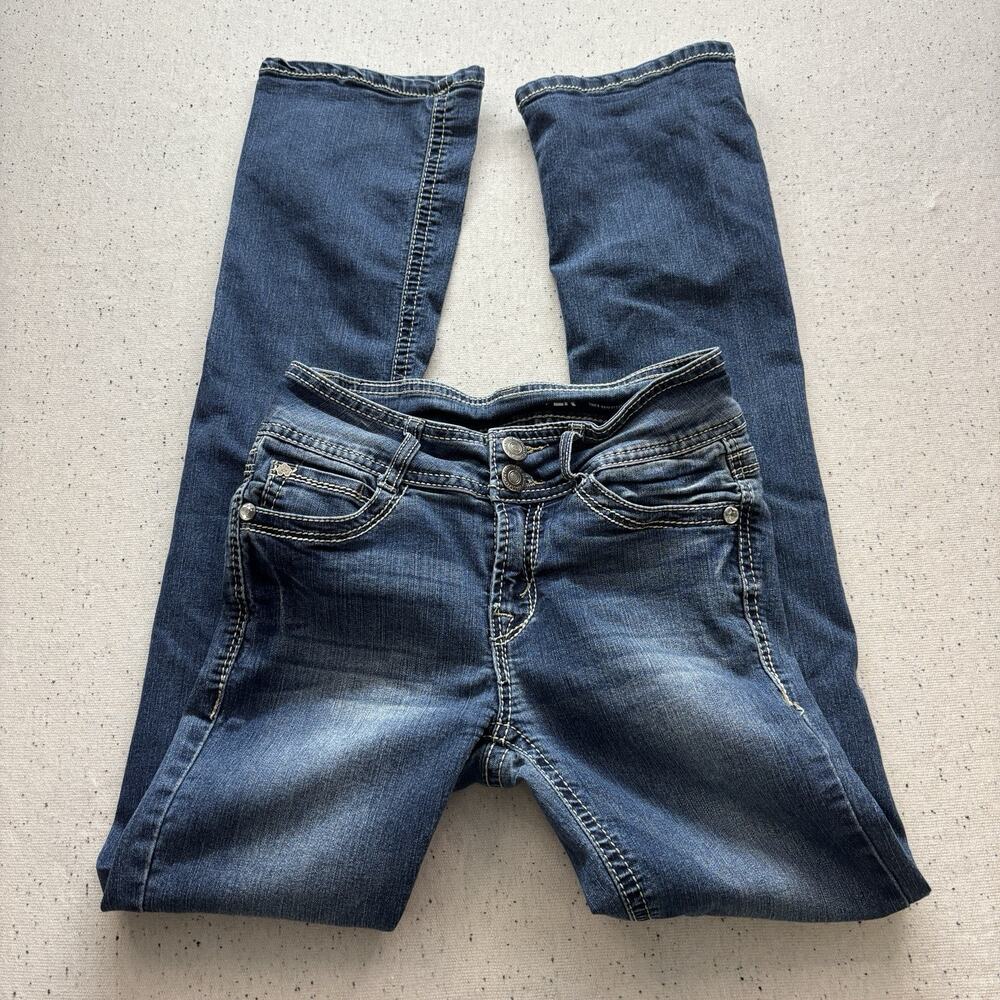 Wallflower Jeans Women Size 1 Blue Denim Skinny Low Waisted 2000s Vintage Y2K